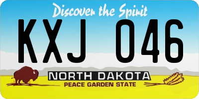 ND license plate KXJ046