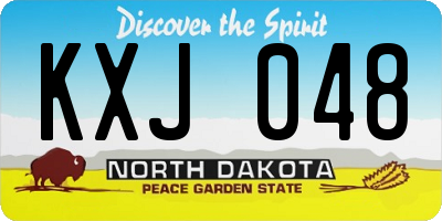 ND license plate KXJ048