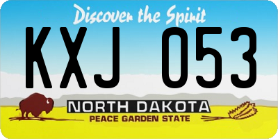 ND license plate KXJ053