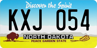 ND license plate KXJ054