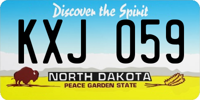 ND license plate KXJ059