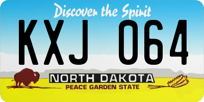 ND license plate KXJ064