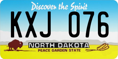 ND license plate KXJ076