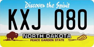 ND license plate KXJ080