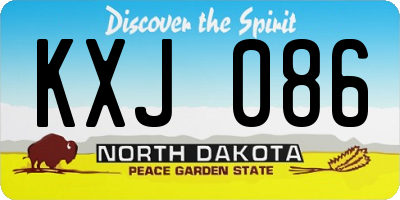 ND license plate KXJ086