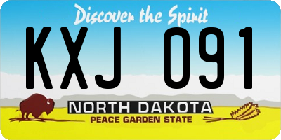 ND license plate KXJ091
