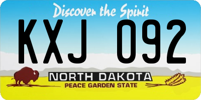 ND license plate KXJ092