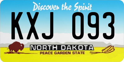 ND license plate KXJ093