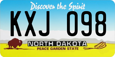 ND license plate KXJ098