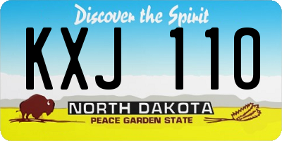 ND license plate KXJ110