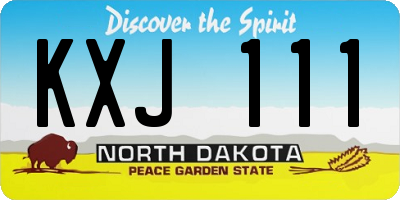 ND license plate KXJ111