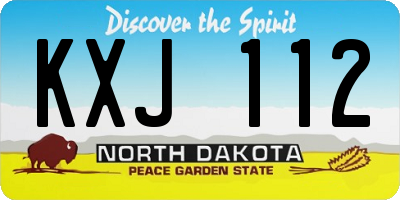 ND license plate KXJ112
