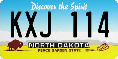 ND license plate KXJ114