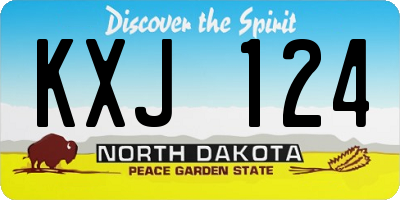 ND license plate KXJ124
