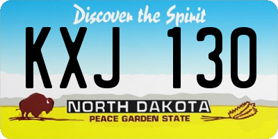 ND license plate KXJ130
