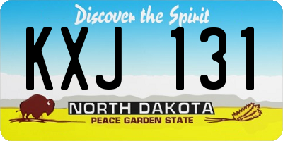 ND license plate KXJ131