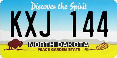 ND license plate KXJ144
