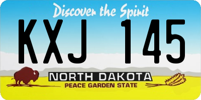 ND license plate KXJ145