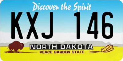 ND license plate KXJ146