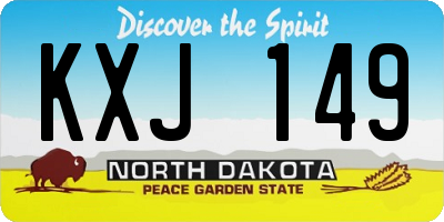 ND license plate KXJ149