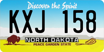 ND license plate KXJ158