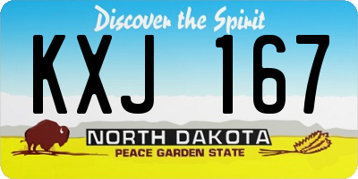 ND license plate KXJ167