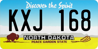 ND license plate KXJ168