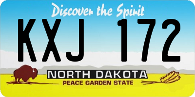 ND license plate KXJ172
