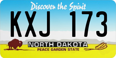 ND license plate KXJ173