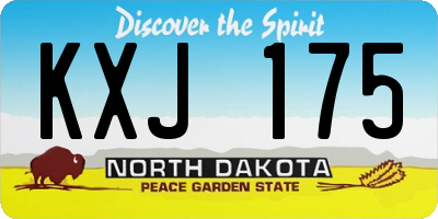 ND license plate KXJ175