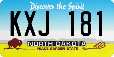 ND license plate KXJ181