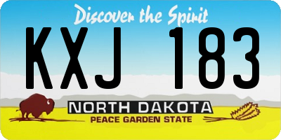 ND license plate KXJ183