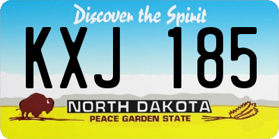 ND license plate KXJ185
