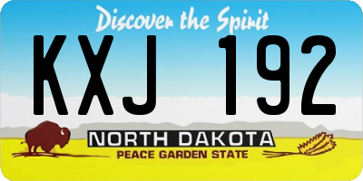 ND license plate KXJ192