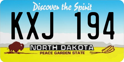 ND license plate KXJ194