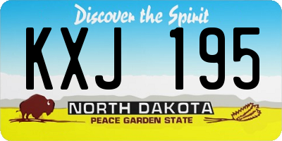 ND license plate KXJ195