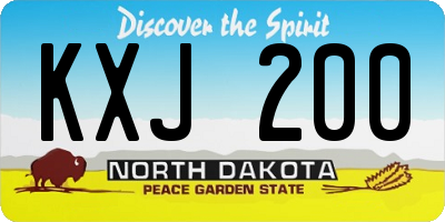 ND license plate KXJ200