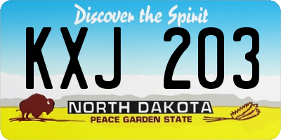 ND license plate KXJ203