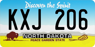 ND license plate KXJ206