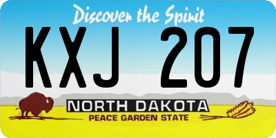 ND license plate KXJ207