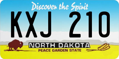 ND license plate KXJ210