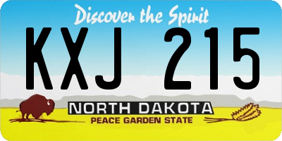 ND license plate KXJ215