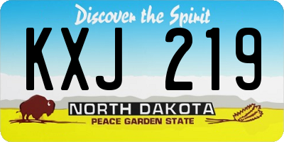 ND license plate KXJ219