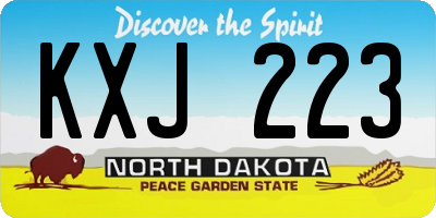 ND license plate KXJ223
