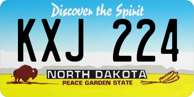 ND license plate KXJ224