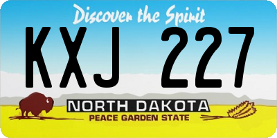 ND license plate KXJ227