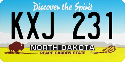 ND license plate KXJ231