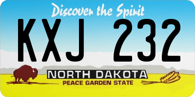 ND license plate KXJ232