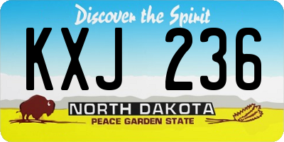 ND license plate KXJ236