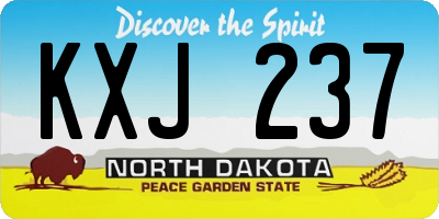 ND license plate KXJ237